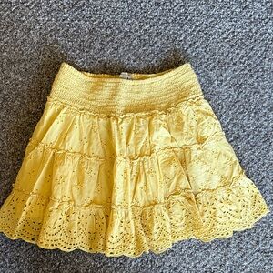 American Eagle Yellow Eyelet Women's Skirt